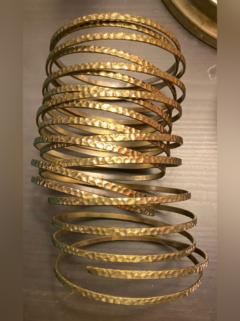 Hammered Metal Coil Bracelet 1 PC